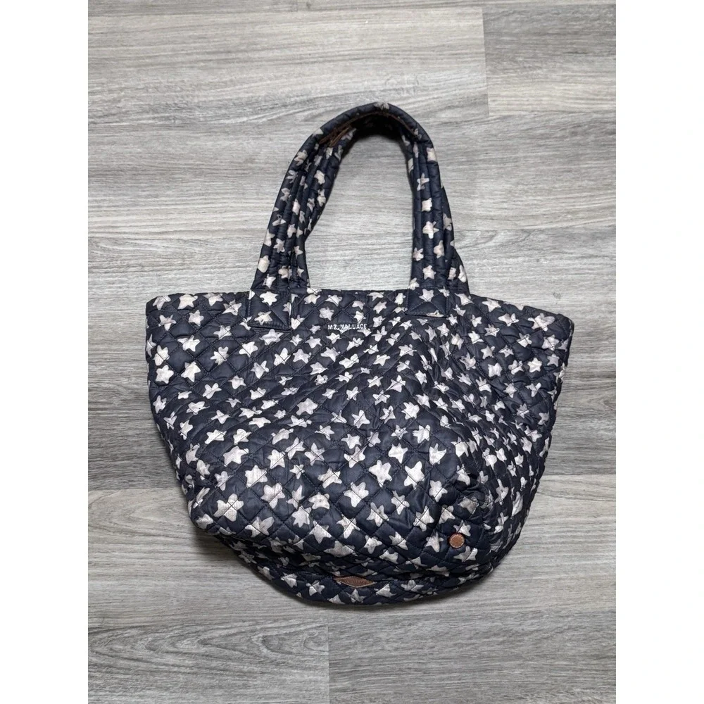 MZ Wallace Medium Metro Tote Quilted All Over Star Print bag Rare - Picture 2 of 13